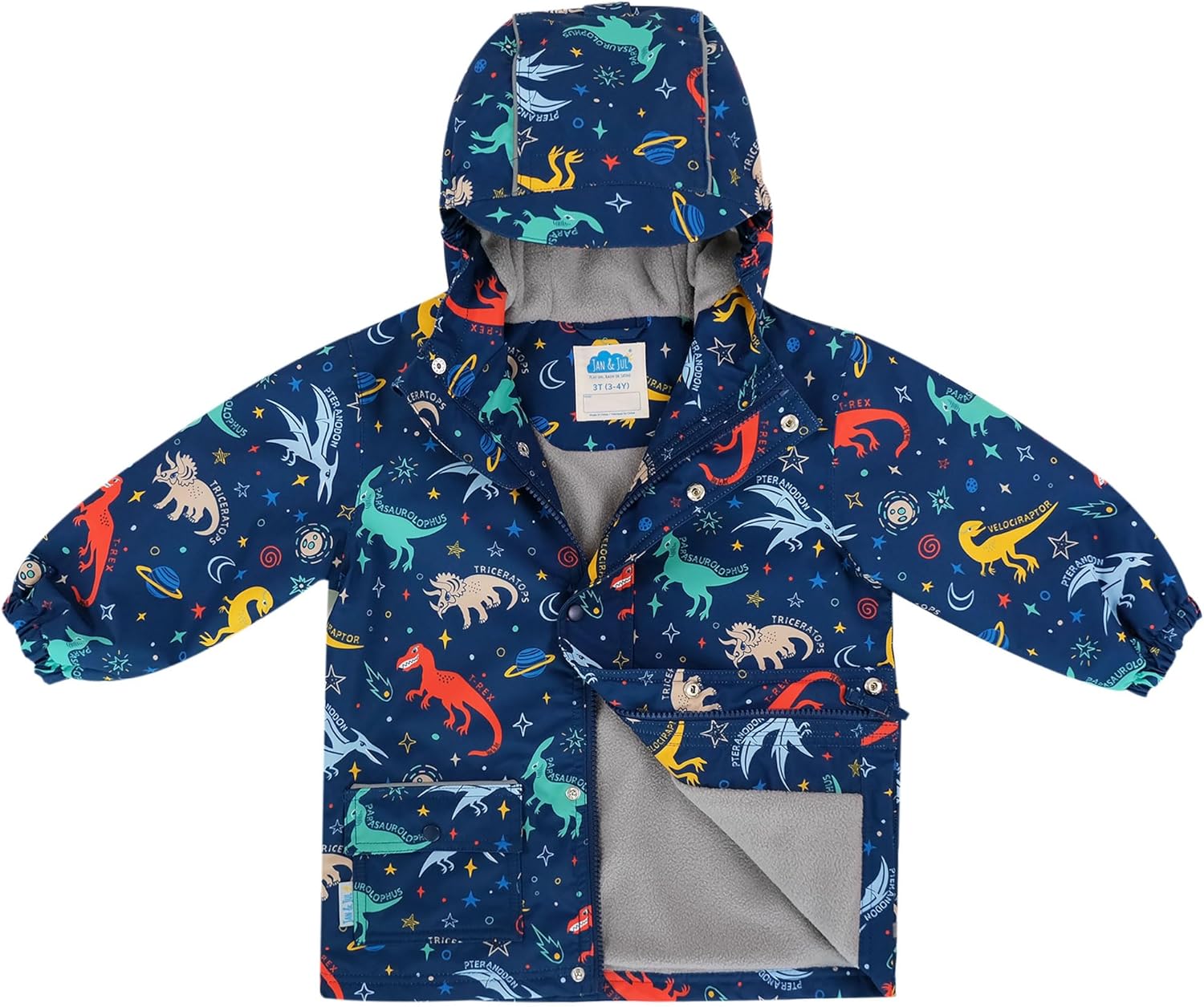 JAN JUL Waterproof Fleece Lined Rain Jacket for Kids Stay Dry