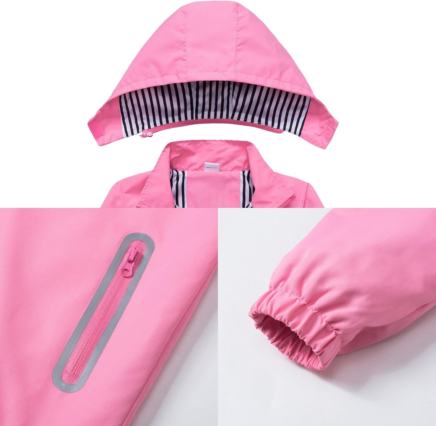 Waterproof Hooded Jacket for Kids Dinosaur Raincoat for Boys Girls