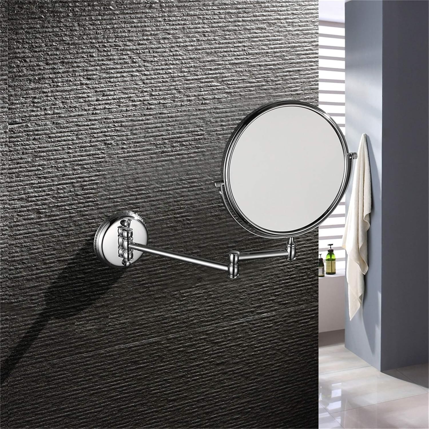 OGRAFF Wall-Mounted Makeup Mirror 8-inch Chrome Finish Elegant bathroom tool