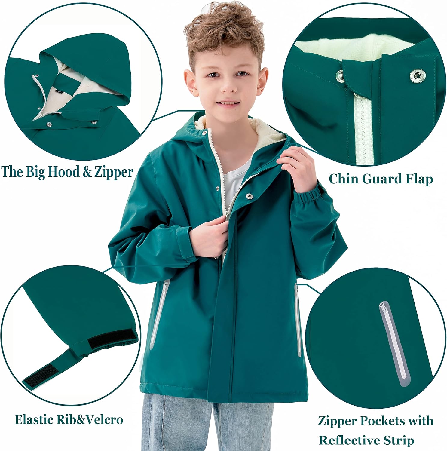 Sturdy rain jacket for boys