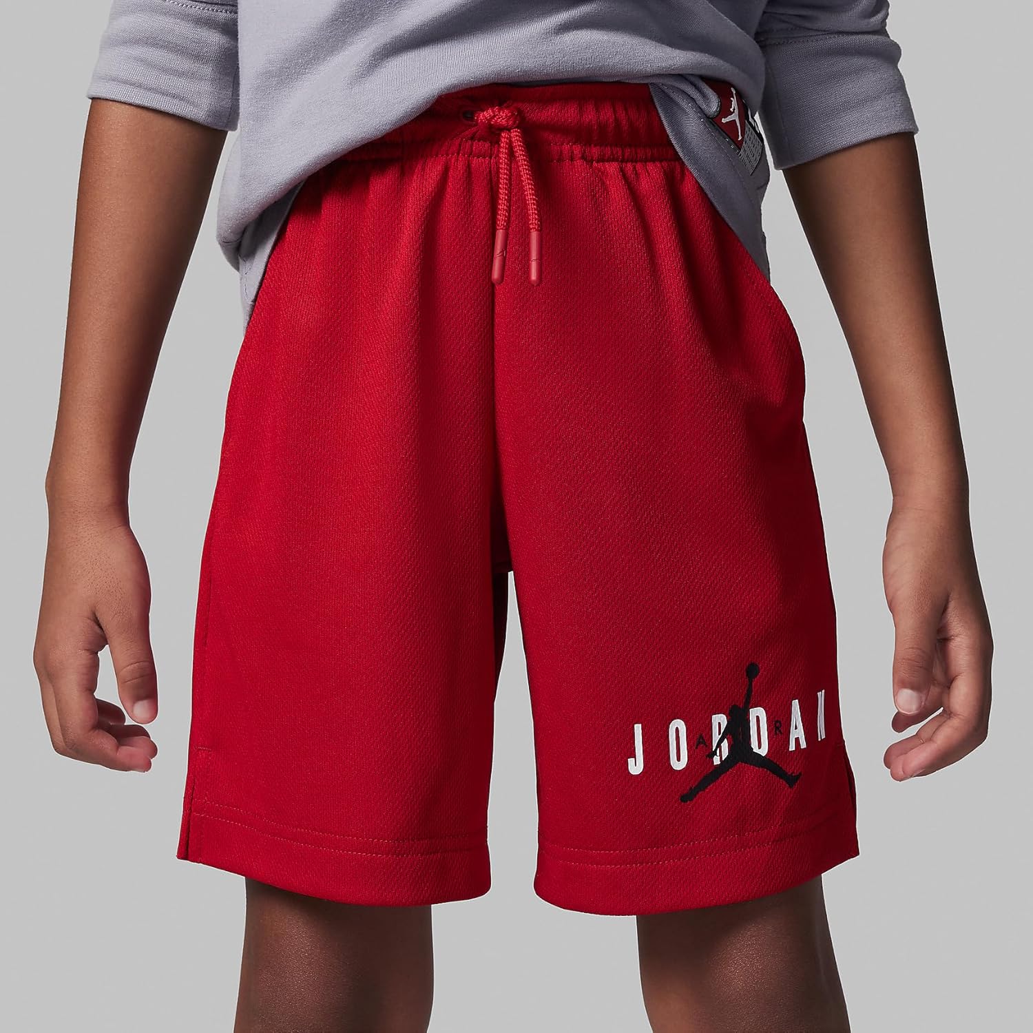 Kids Stretch Waistband Basketball Shorts Gym Red 85C186-R78 Comfort Fit