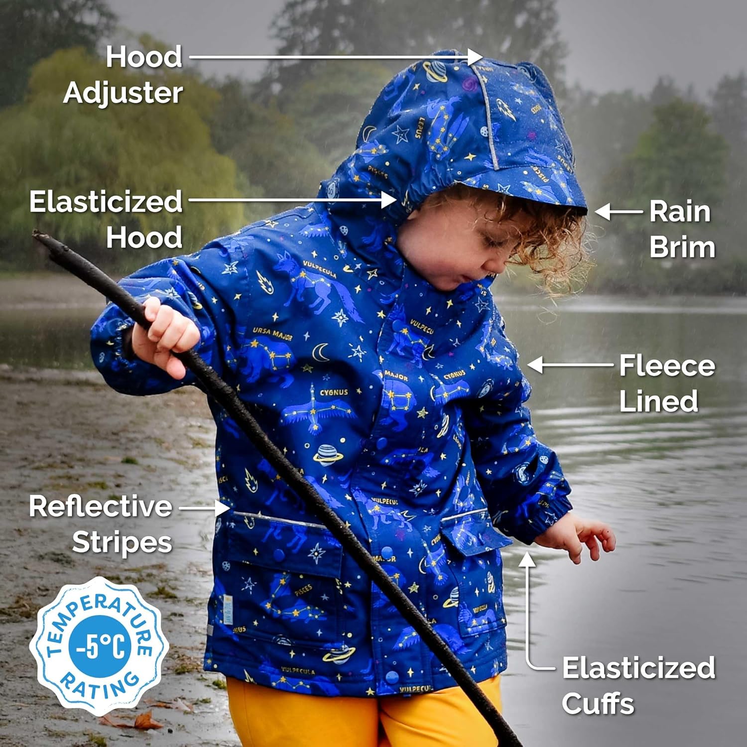 JAN JUL Waterproof Rain Jacket for Kids