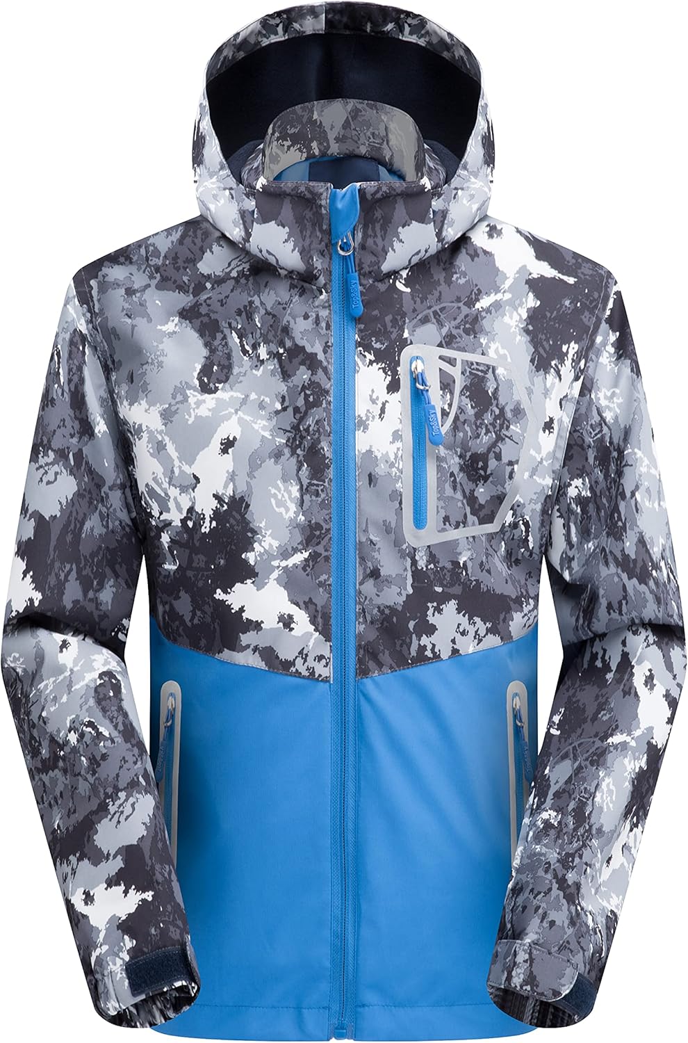 Mallimoda Kids Rain Jacket Lightweight Waterproof Hooded Windbreaker for Boys and Girls