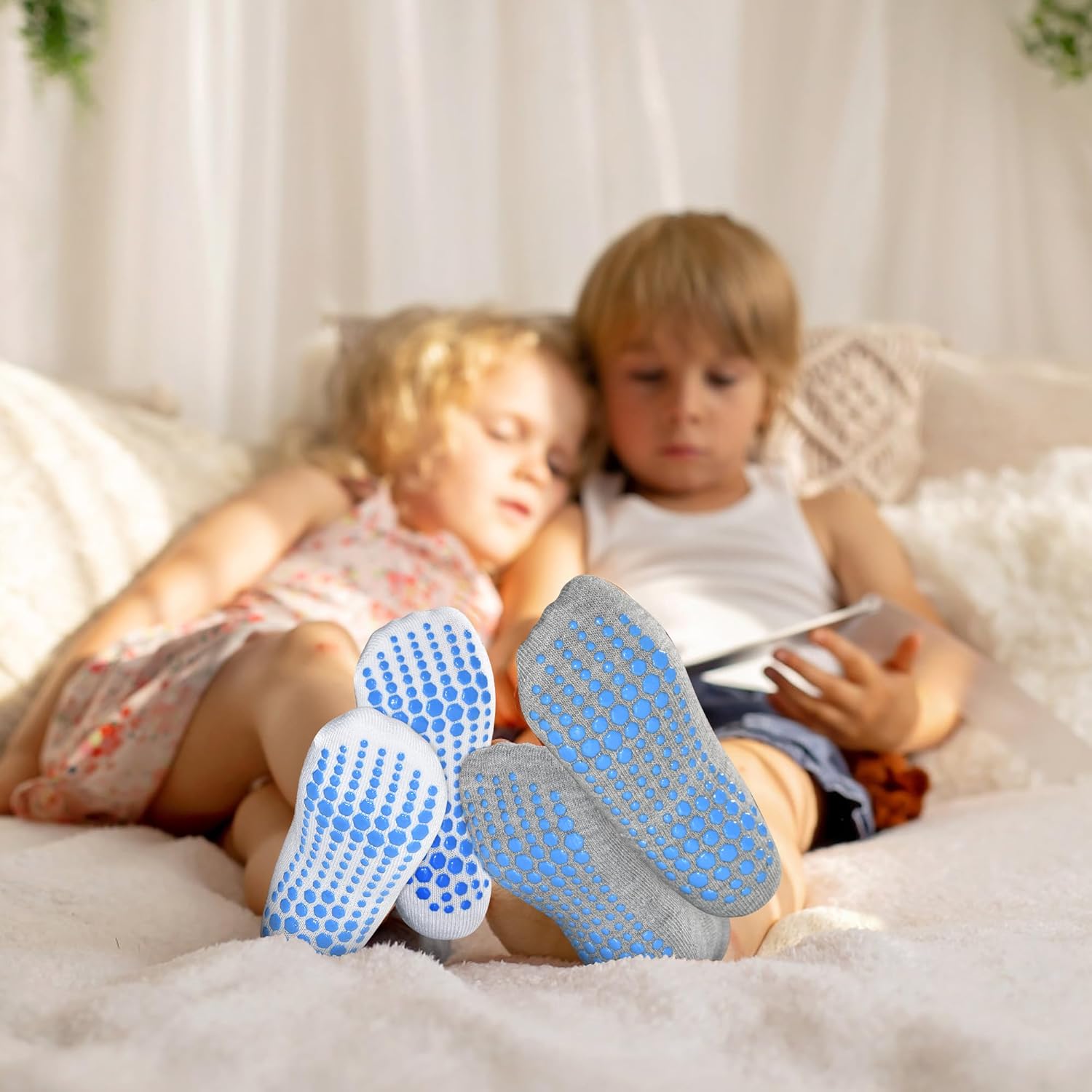 Anti-Slip Toddler Socks with Grips for Boys Girls
