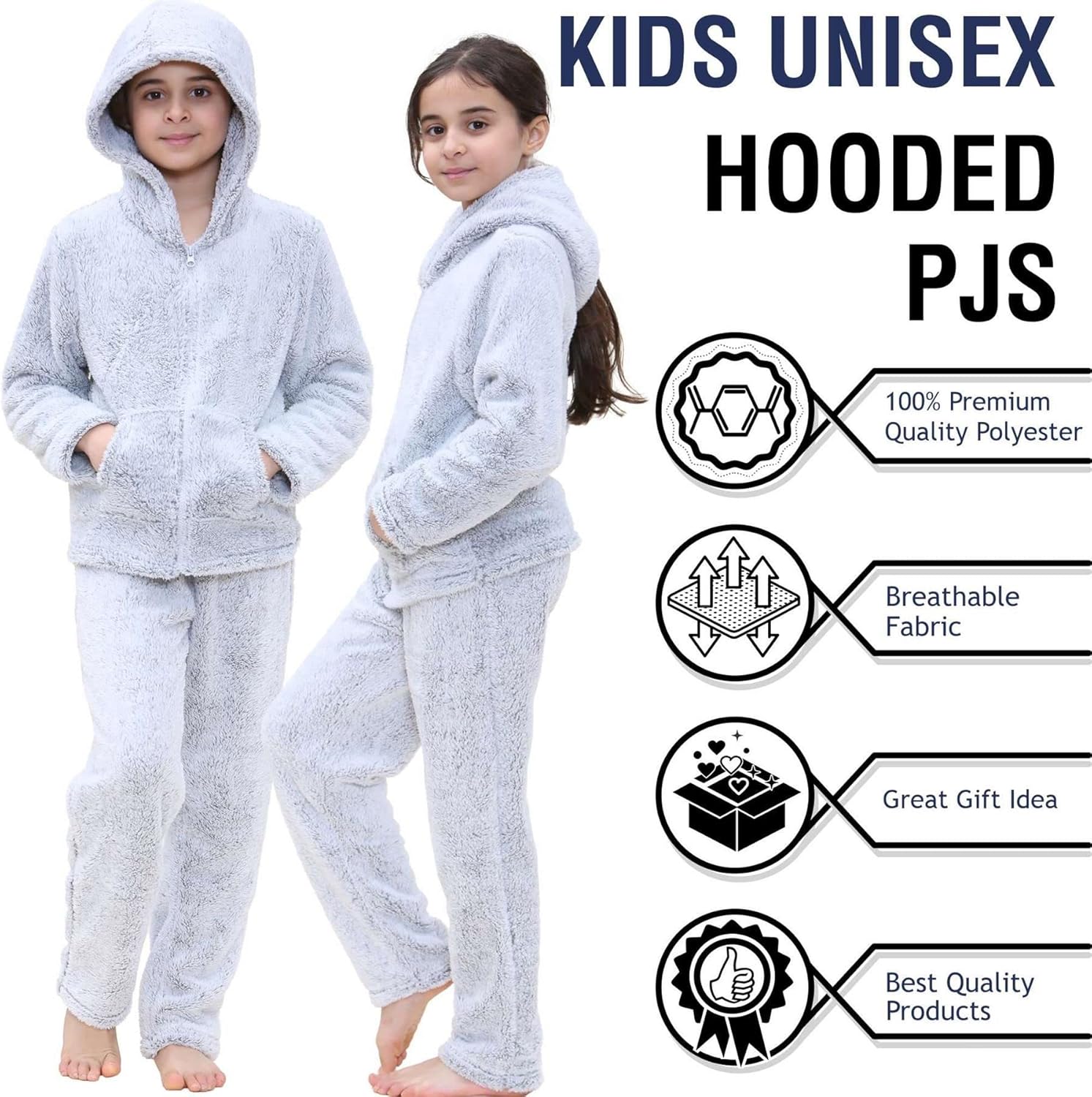 A2Z 4 Kids Girls Boys Zipped PJs Set