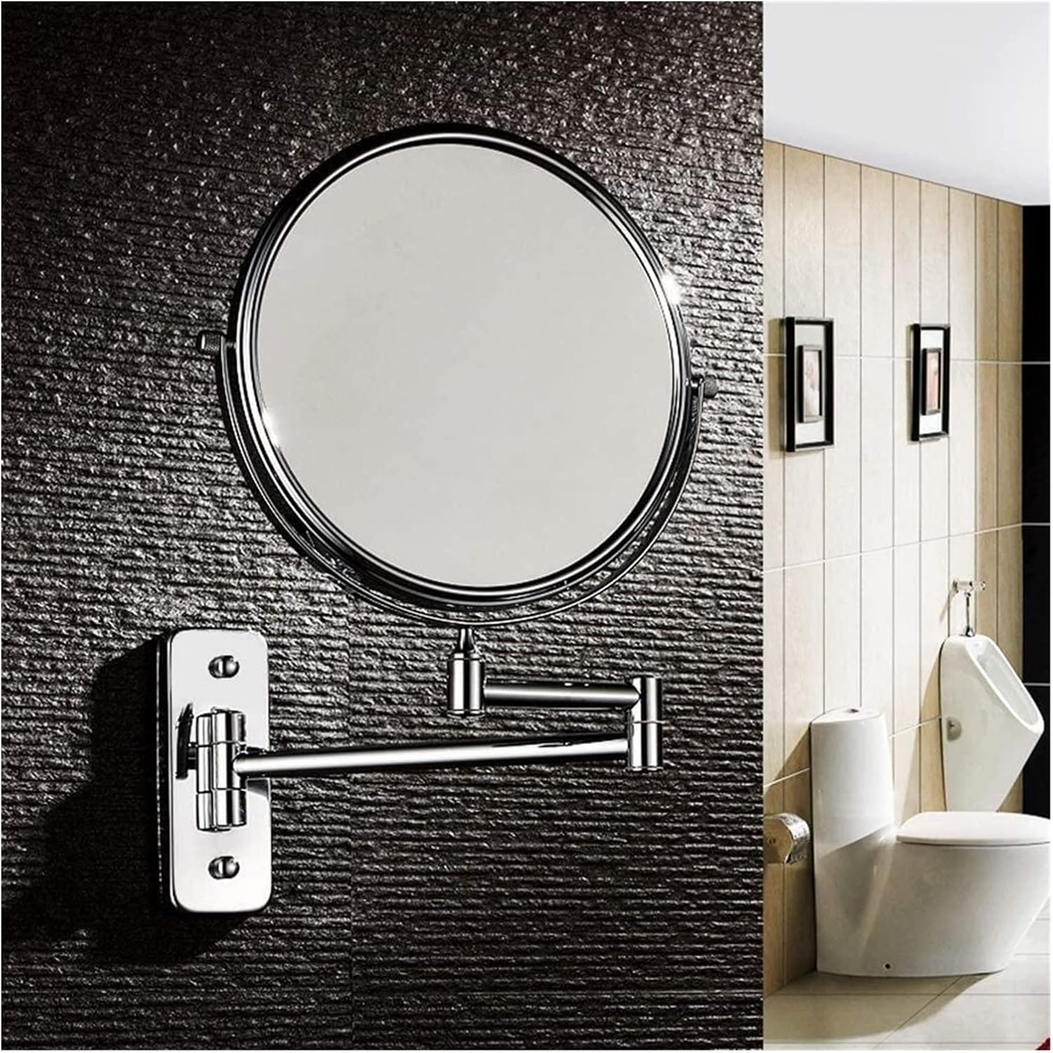 Adjustable 8-inch Vanity Mirror with 360-Degree Rotation