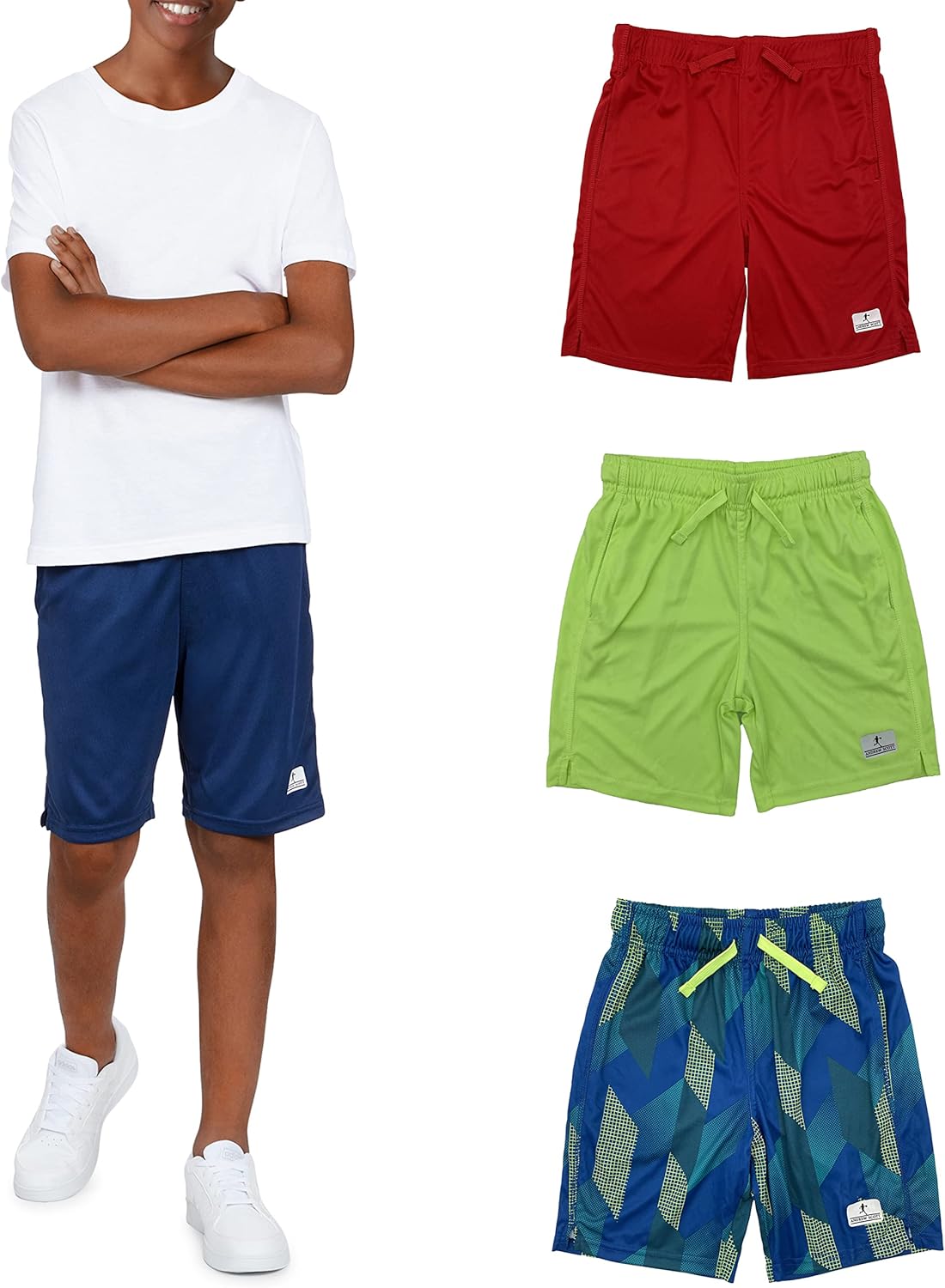 Andrew Scott Boys Active Basketball Shorts Performance Mesh Fitness wear