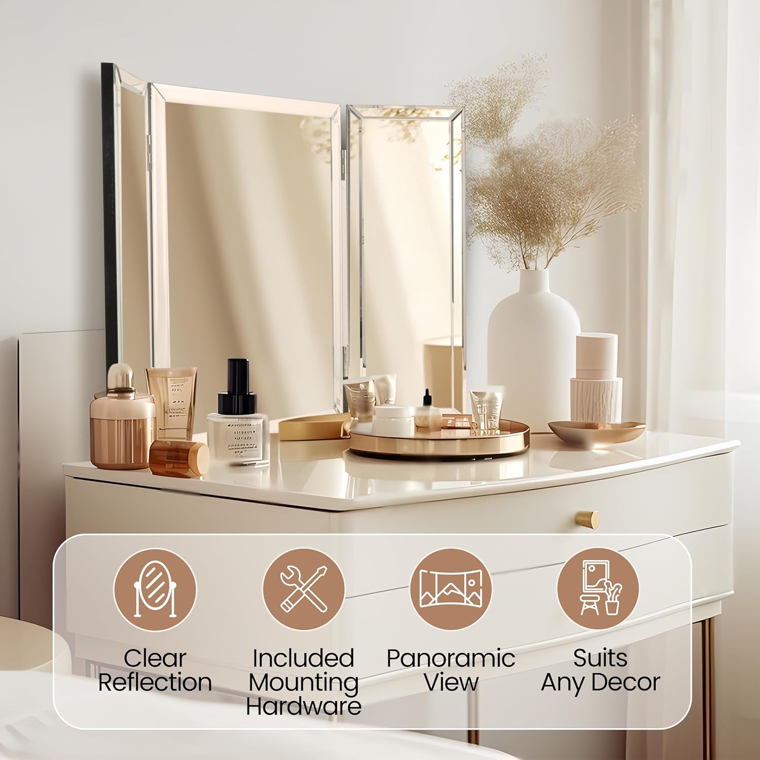 Grooming ruthlessness minimised with Houseables 3way Mirror