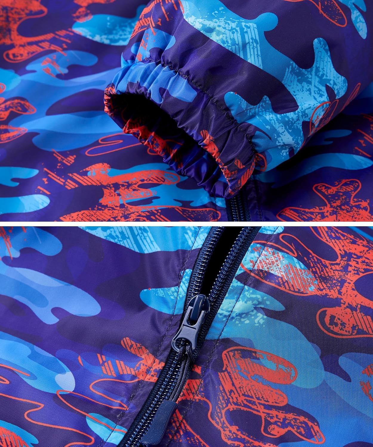 M2C Boys Girls Lightweight Hooded Rain Jacket with Fleece Lining