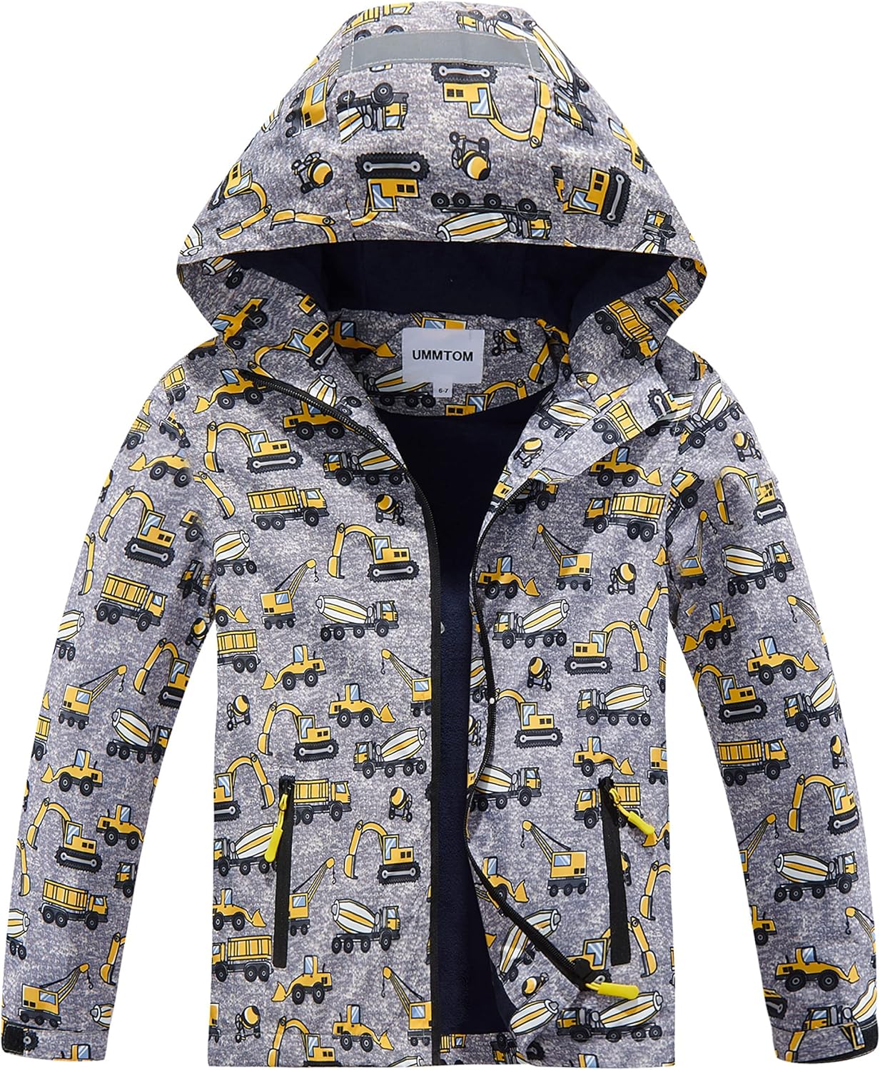 Boys Lightweight Waterproof Hooded Fleece Raincoat