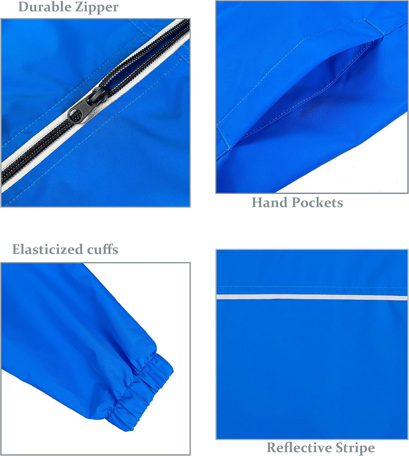 Boys Waterproof Fortunates Lightweight Windproof Fleece-Lined Rain Jackets